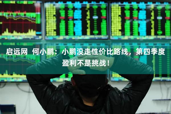 启远网  何小鹏：小鹏没走性价比路线，第四季度盈利不是挑战！